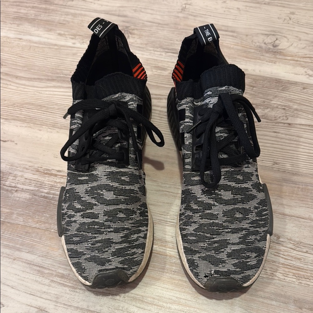 Black and Gray Camouflage Sneakers